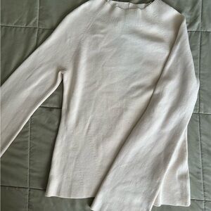 Banana Republic Cream Ribbed Open Back Sweater